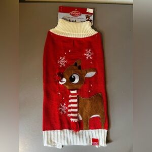 Rudolph the Red-Nosed Reindeer Holiday Pet Sweater sz Large